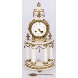 A Louis XVI-style alabaster column chimney pendulum, France, late 19th century.