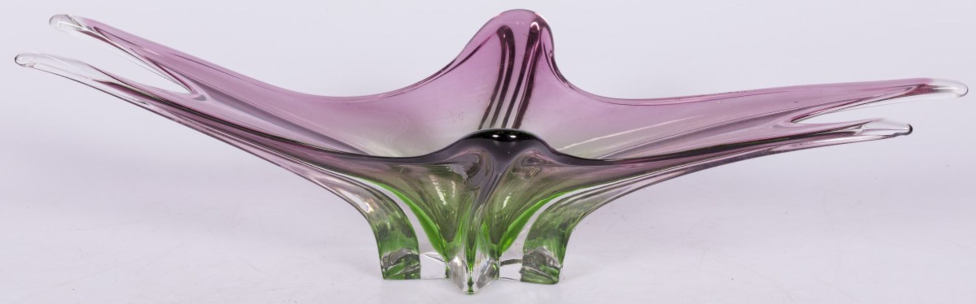 A coloured glass splash bowl, Murano-style, Italy, mid. 20th century.