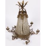 A Louis XVI-style bronze pendant chandelier, France, 20th century.