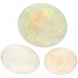 Lot of 3 natural white opals.