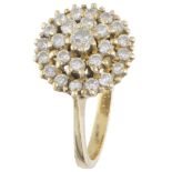 Yellow gold entourage ring set with approx. 0.56 ct. diamond - 18 ct.