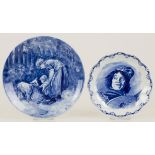 A lot comprised of (2) earthenware plates, "De Porceleyne Fles, Delft, Holland, 20th century.