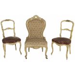A lot of (3) Louis XV-style chairs, France, late 19th century.