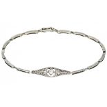 White gold Art Deco bracelet set with diamond - 18 ct.