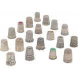 (19) Piece lot of silver thimbles.