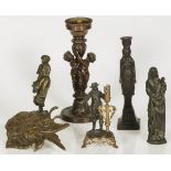 A lot of (3) bronze sculptures, France (?), late 19th century and later.