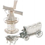 (2) piece lot miniatures silver.