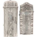 (2) piece lot of Vesta case / Tinder box silver.