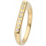 Yellow gold tank ring set with approx. 0.07 ct. diamond - 18 ct.
