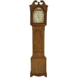 A mahogany veneered so-called "grandfathers"-clock, England, 19th century.