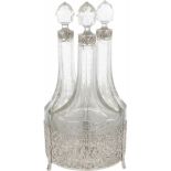 (3) piece oil & vinegar set silver.