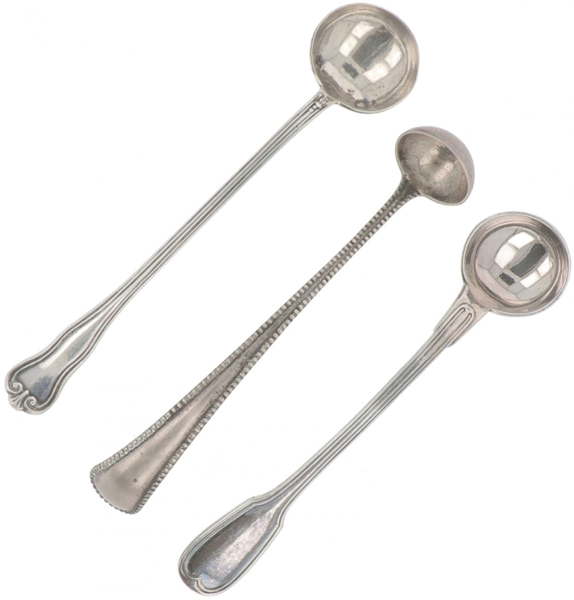 (3) piece lot of mustard spoons silver.