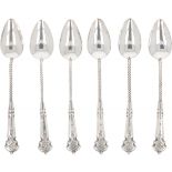 (6) piece set of silver coffee spoons.