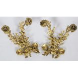 A set of (2) gilt bronze wall appliques, France, early 20th century.