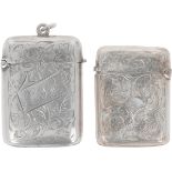 (2) piece lot of Vesta case / Tinder box silver.