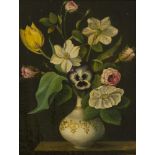 Dutch School, ca. 1830, A still life with flowers in a vase.