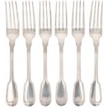 (6) piece set Christofle dinner forks model: "Chinon sterling" silver.