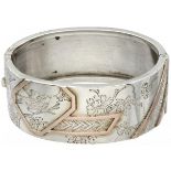 Silver antique bangle bracelet - 800/1000.