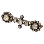 14K. Yellow gold antique brooch set with rose cut diamond.