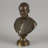 A bronze buste of Pope Leo XIII (Carpineto Romano 1810 - 1903 Apostolic Pallace, Vatican City), sige