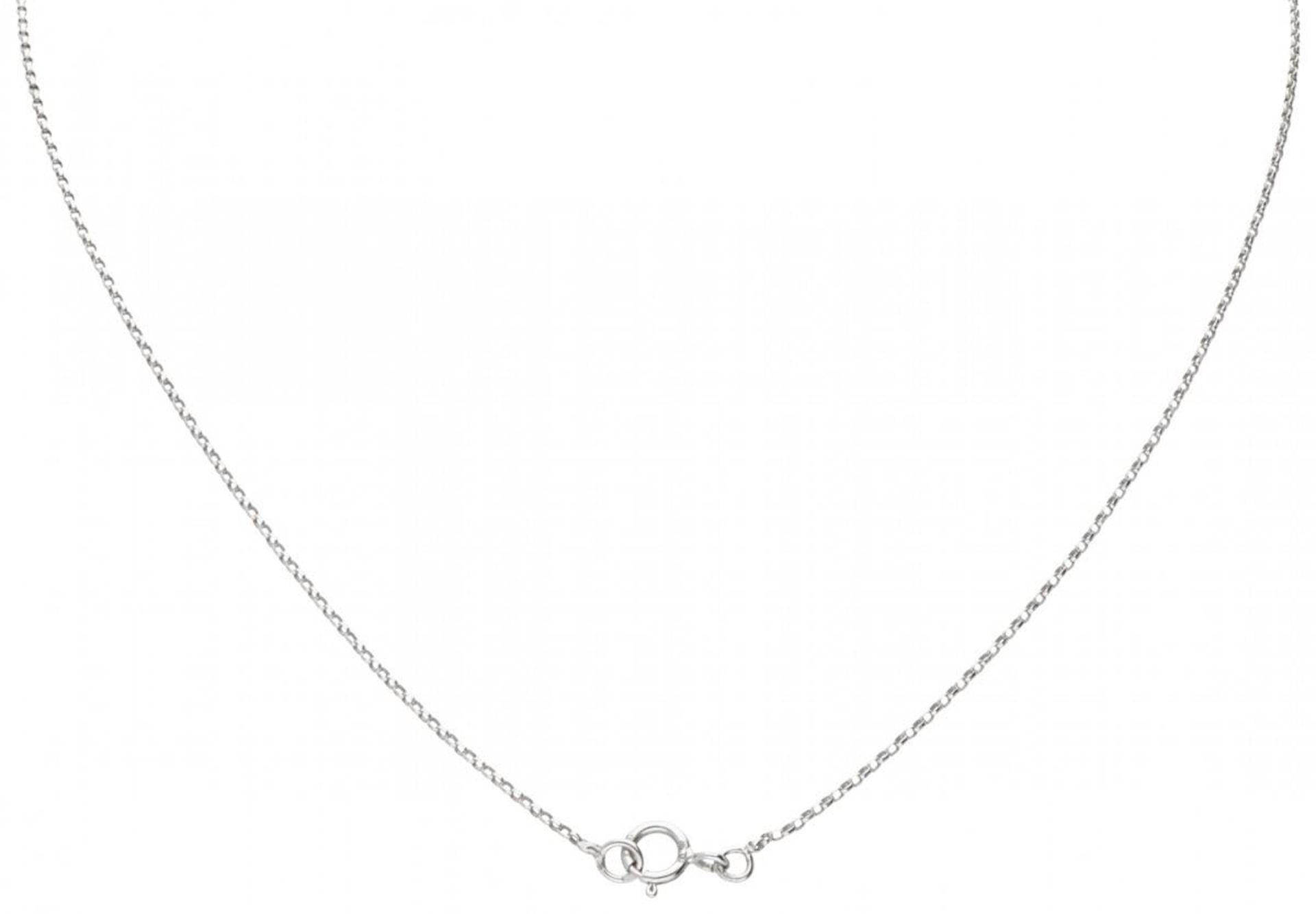 18K. White gold necklace with a teardrop-shaped pendant and set with approx. 0.83 ct. diamond. - Image 2 of 2