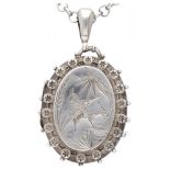 Silver necklace with an antique medallion pendant - 835/1000.