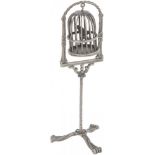 Miniature bird cage silver.