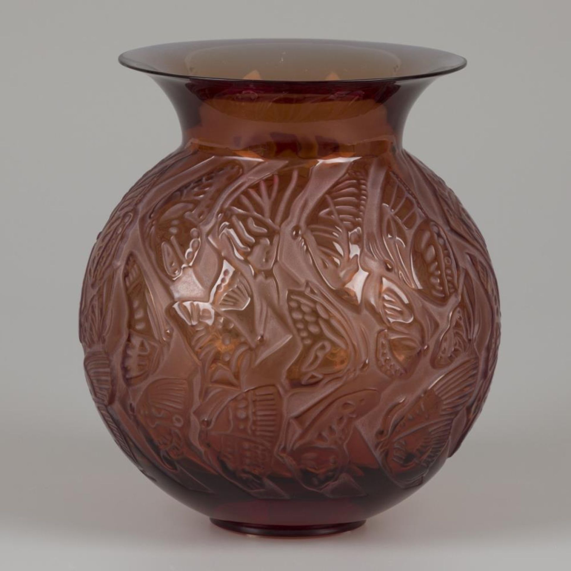 A Lalique "Nymphale" -vase, marked "Lalique France".