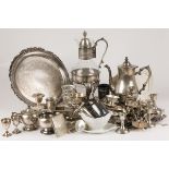 Large lot of various silver-plated objects