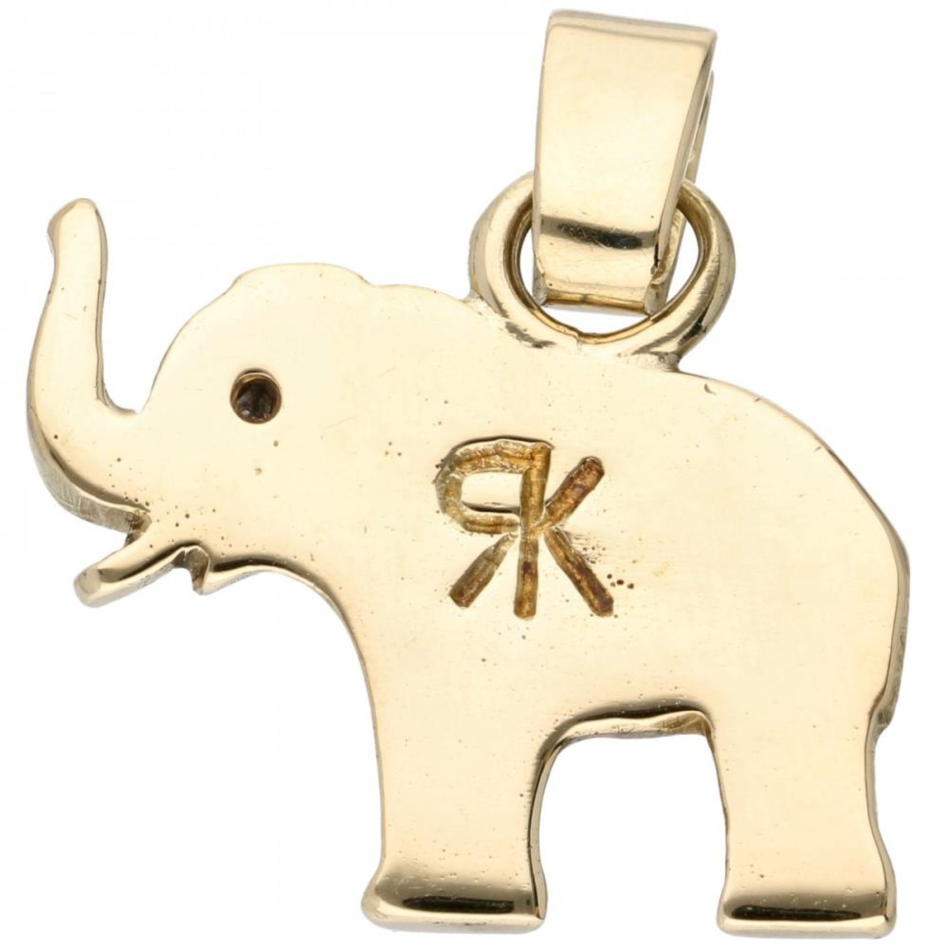 14K. Yellow gold pendant in the shape of an elephant. - Bild 2 aus 2