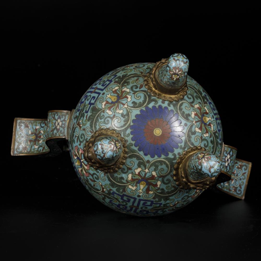 A cloisonne incense burner, China, 18/19th century. - Image 9 of 9