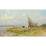 Pieter Adriaan C. "Piet" Schipperus (Rotterdam 1840 - 1929 The Hague), Cows on the banks in a river