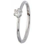 18K. White gold Alfieri & St. John solitaire ring set with approx. 0.16 ct. diamond.