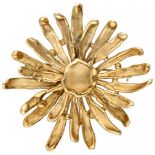 Unique 14K. yellow gold Anneke Schat 'de Gouden Margriet' pendant / brooch.