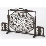 A wrought iron Art Deco firescreen, France, 2nd quarter 20th century.