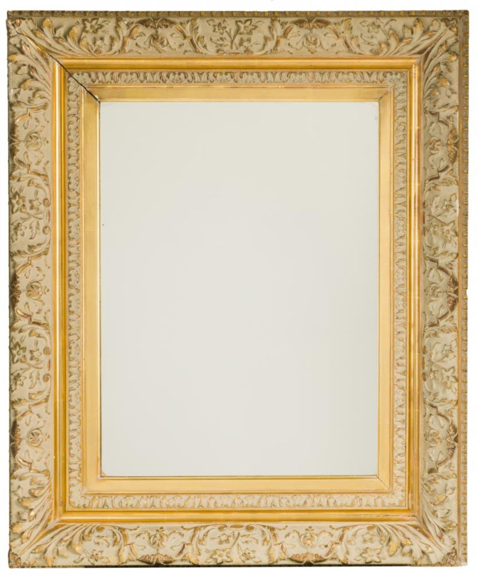 A rectangular gold painted mirror frame, 20th century.