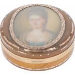 Turtle box with miniature portrait of a lady gold.