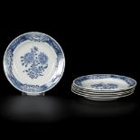 A set of (6) porcelain plates with floral decoration, China, Qianlong.