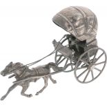 Miniature horse and carriage silver.