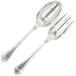 Salad servers silver.