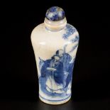 A softpaste snuff bottle decorated with 3 sages, China, 19th century.