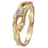 Björn Weckström for Lapponia 18K. yellow gold 'Diamond Pond' ring set with approx. 0.02 ct. diamond.