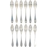 (12) piece set of silver teaspoons.