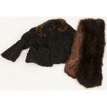 A lot comprised of (2) various fur clothing items, jacket and stola, 20th century.