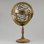 A brass spherical astrolabe/ armillary sphere / -globe, late 19th. C.