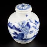 A porcelain snuff bottle with landscape decor, China, 19th century.