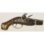 A Napoleontic flintlock pistol, 18th/ 19th century.