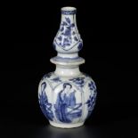 A porcelain vase with Lingzhi's decor in division, marked with jade sign, China, Kangxi.