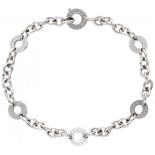 18K. White gold Bvlgari 'Charm' link bracelet.