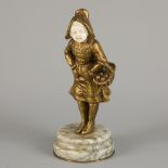 Possibly: Affortunato Gory (XIX-XX), A bronze sculpture depicting a flower girl, France. ca. 1900.